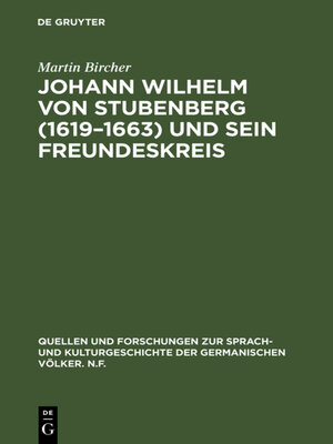 cover image of Johann Wilhelm von Stubenberg (1619–1663) und sein Freundeskreis